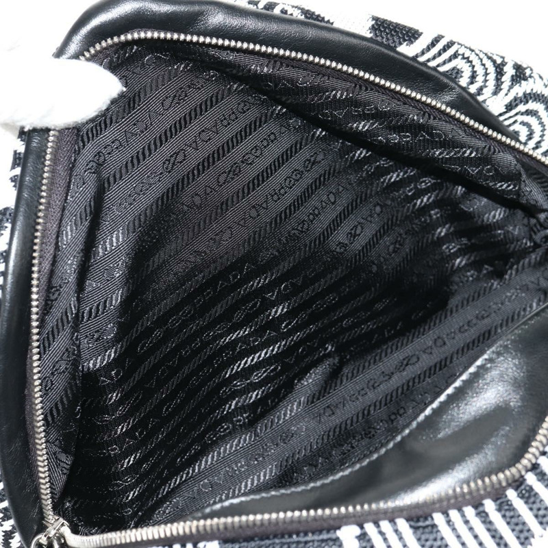 【日本直送】PRADA Signeau帆布肩背包，黑色/銀色，貨號1BC165，正品，編號yk19619M-20