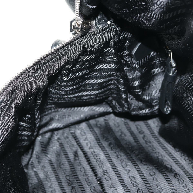 【日本直送】PRADA Signeau帆布肩背包，黑色/銀色，貨號1BC165，正品，編號yk19619M-23