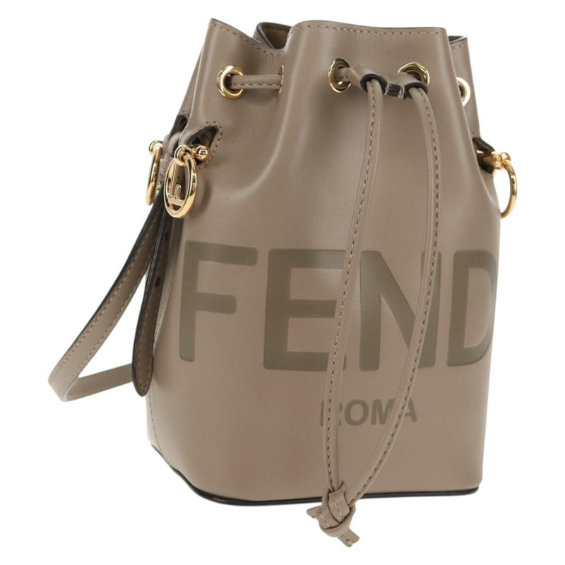 【日本直送】FENDI 灰色金色皮革單肩包，正品編號 148635AM-0