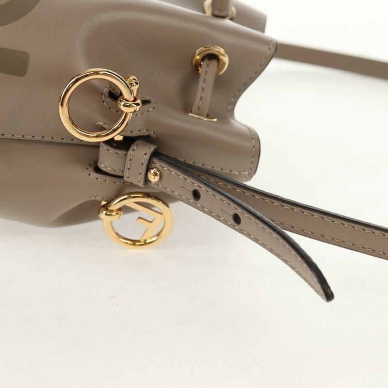 【日本直送】FENDI 灰色金色皮革單肩包，正品編號 148635AM-7