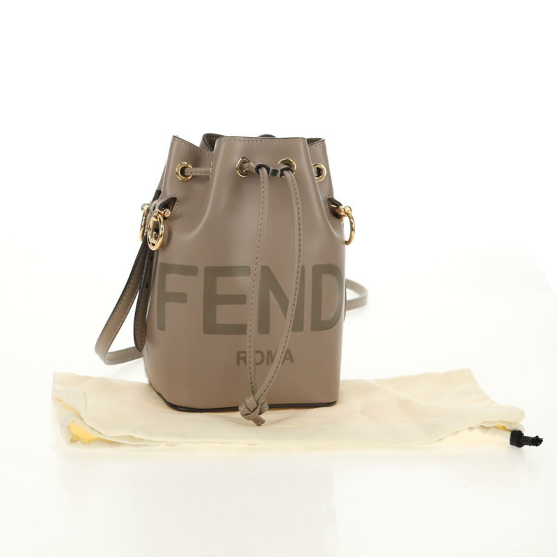 【日本直送】FENDI 灰色金色皮革單肩包，正品編號 148635AM-11