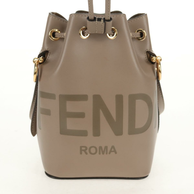 【日本直送】FENDI 灰色金色皮革單肩包，正品編號 148635AM-13