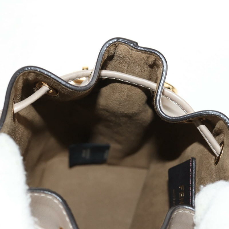 【日本直送】FENDI 灰色金色皮革單肩包，正品編號 148635AM-20