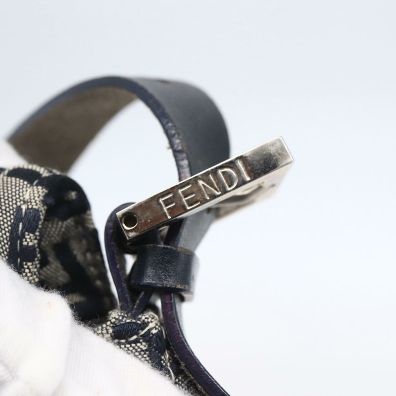 【日本直送】FENDI Zucchino帆布Mamma Baguette手袋 海軍藍 銀色 正品 ka261-9