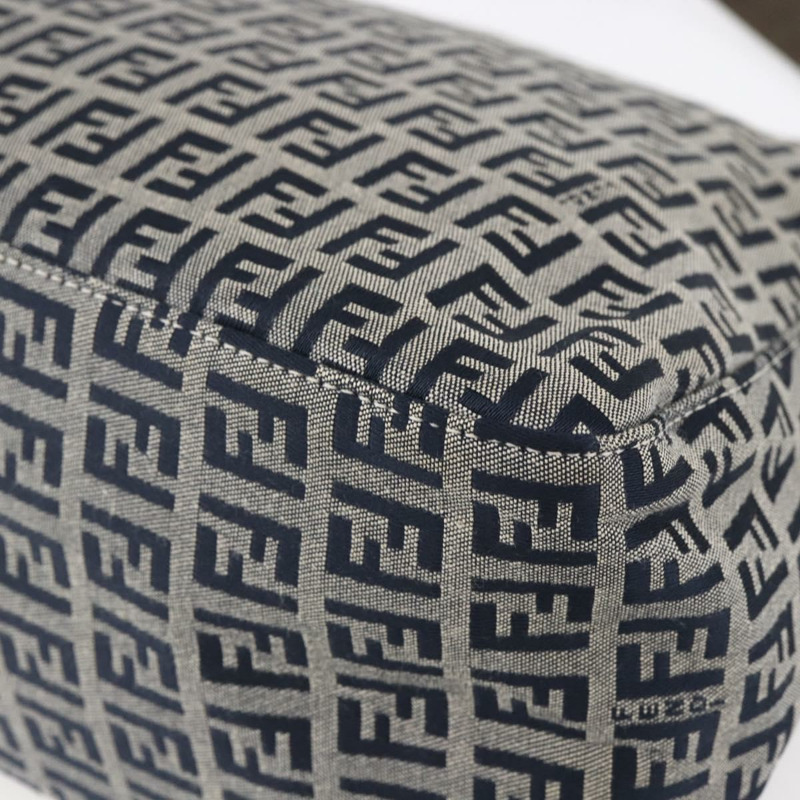 【日本直送】FENDI Zucchino帆布Mamma Baguette手袋 海軍藍 銀色 正品 ka261-14