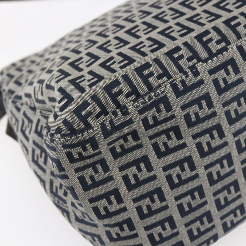 【日本直送】FENDI Zucchino帆布Mamma Baguette手袋 海軍藍 銀色 正品 ka261-15