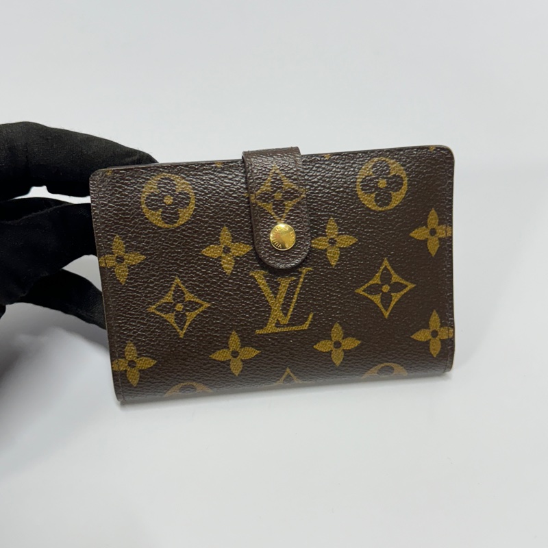 （極新💝） LV 經典老花 中夾/短夾 有零錢袋 專櫃24900！-3