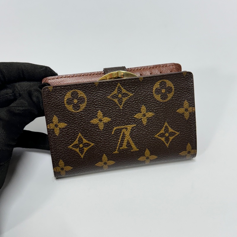 （極新💝） LV 經典老花 中夾/短夾 有零錢袋 專櫃24900！-4