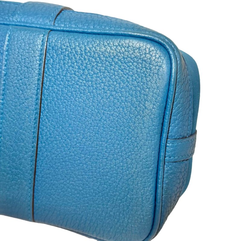 ［2068］ 愛馬仕 Hermès GARDEN PARTY 30 (水妖藍)手提包 帆布 銀扣-7