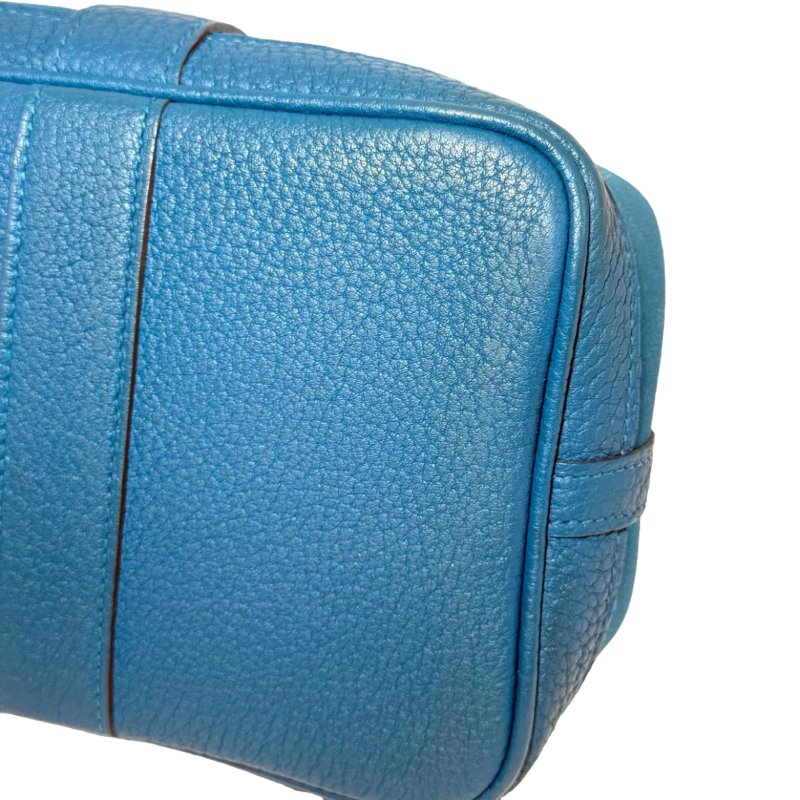 ［2068］ 愛馬仕 Hermès GARDEN PARTY 30 (水妖藍)手提包 帆布 銀扣-9