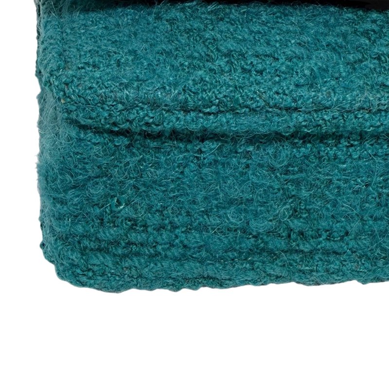 ［2400］香奈兒 Chanel 19 Bag WOC 湖水藍綠色 斜挎包 毛呢 小號 金扣-6