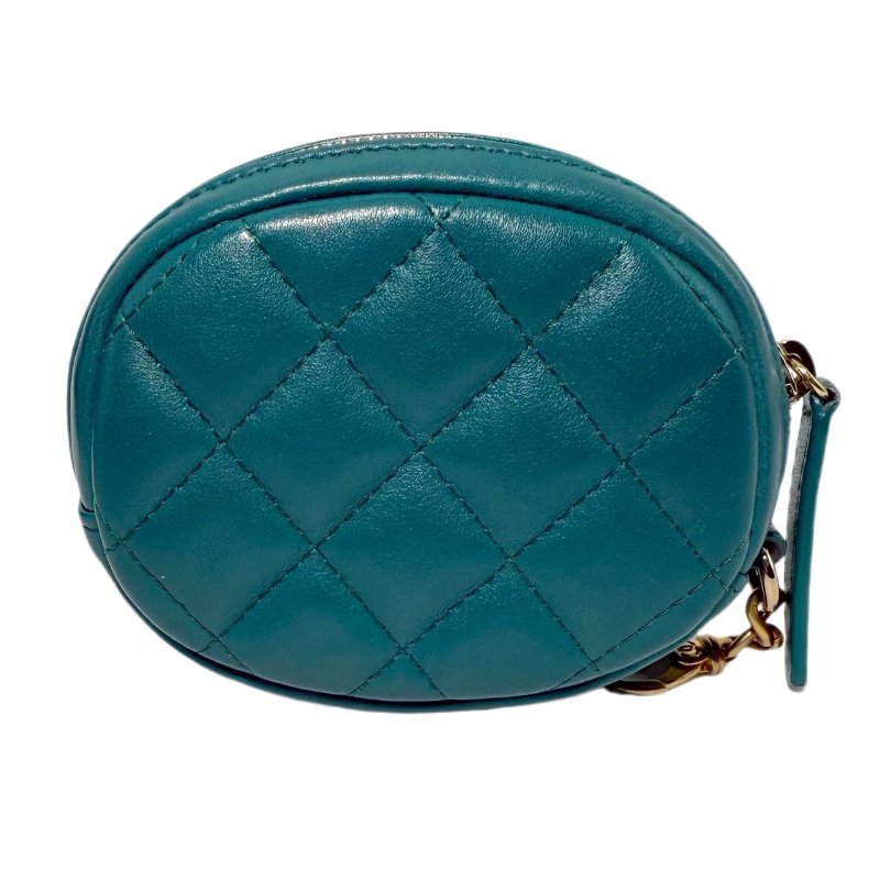 ［2400］香奈兒 Chanel 19 Bag WOC 湖水藍綠色 斜挎包 毛呢 小號 金扣-11