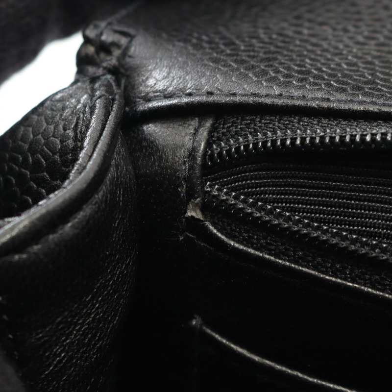 香奈兒 (CHANEL) Matelasse 手提包，小牛皮，黑色，二手，女士，金色五金，CC Coco 標誌-5