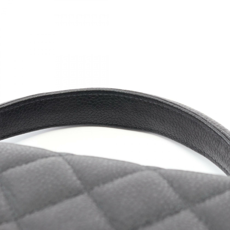 香奈兒 (CHANEL) Matelasse 手提包，小牛皮，黑色，二手，女士，金色五金，CC Coco 標誌-8