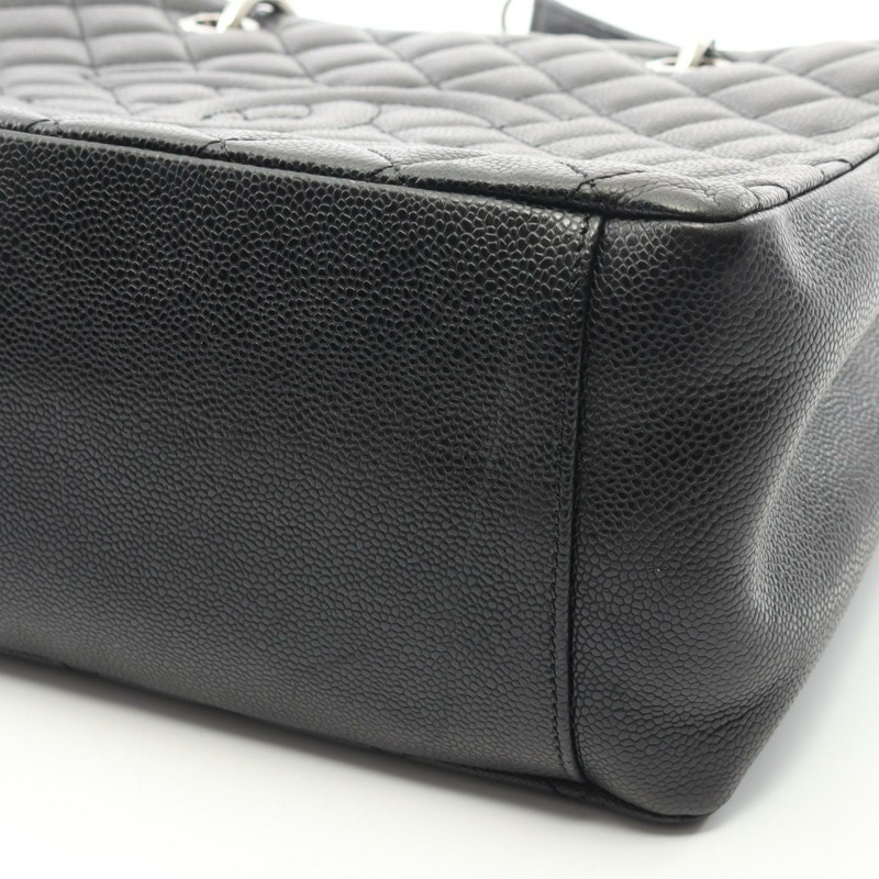香奈兒 (CHANEL) Matelasse Grand Shopping GST 手提鏈條肩包，黑色皮革 COCO-6