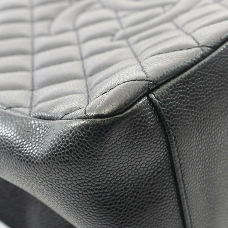 香奈兒 (CHANEL) Matelasse Grand Shopping GST 手提鏈條肩包，黑色皮革 COCO-7