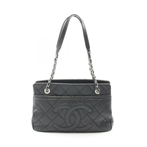 香奈兒 (CHANEL) Matelasse Tote 鏈條單肩包 A67294 黑色皮革 二手 女士 COCO CC