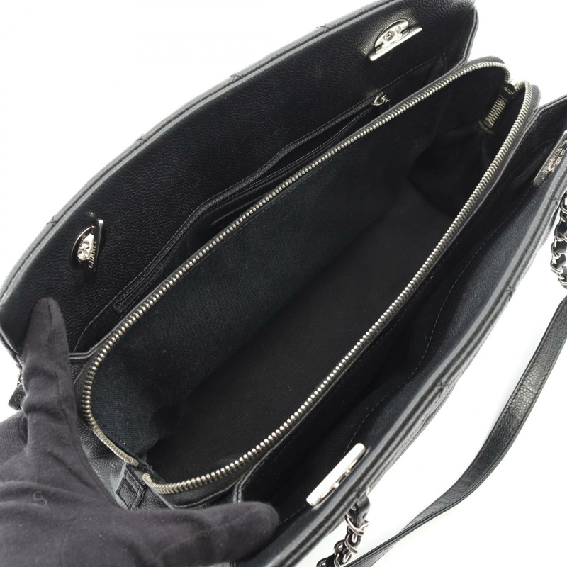 香奈兒 (CHANEL) Matelasse Tote 鏈條單肩包 A67294 黑色皮革 二手 女士 COCO CC-2