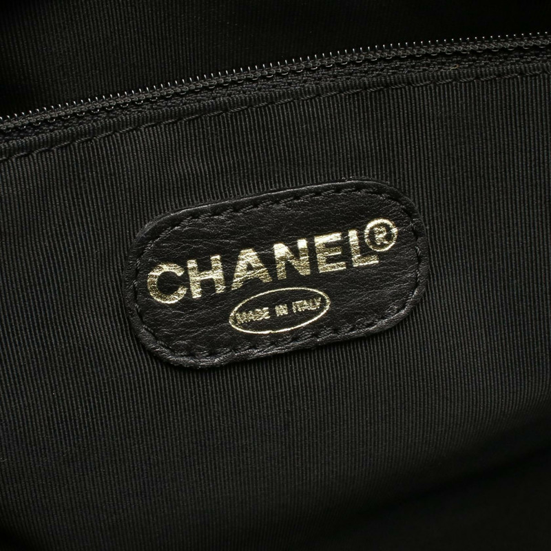 香奈兒 COCO 標誌鏈條肩背包,黑色皮革,二手,女士,金色五金 CC-3