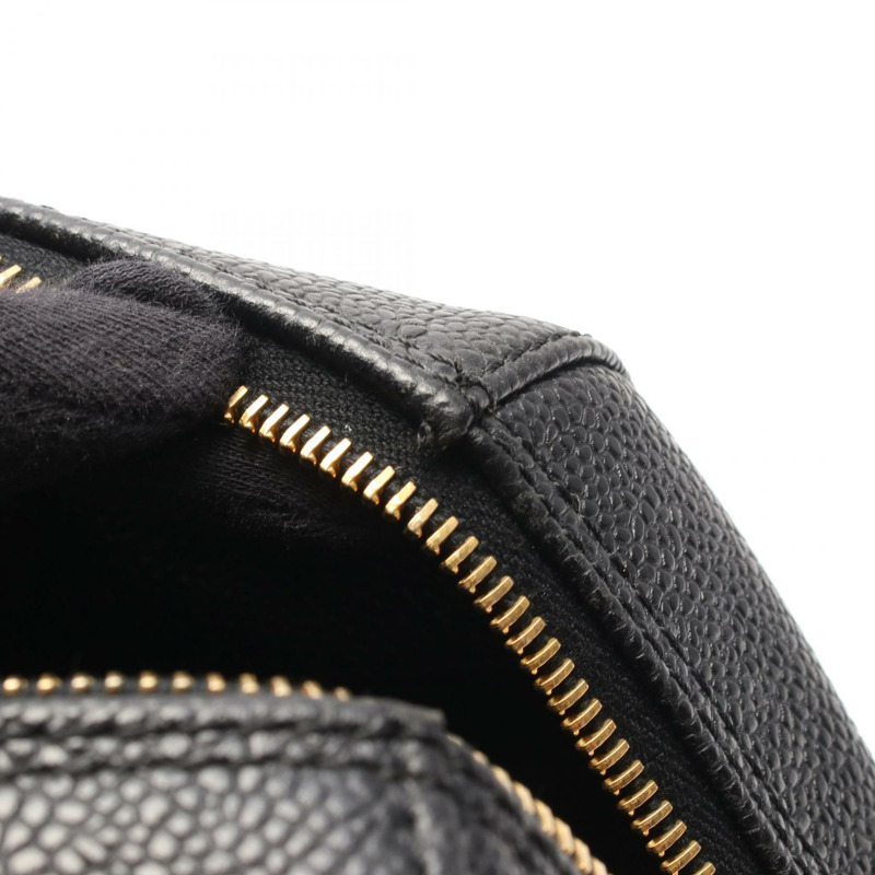 香奈兒 COCO 標誌鏈條肩背包,黑色皮革,二手,女士,金色五金 CC-7