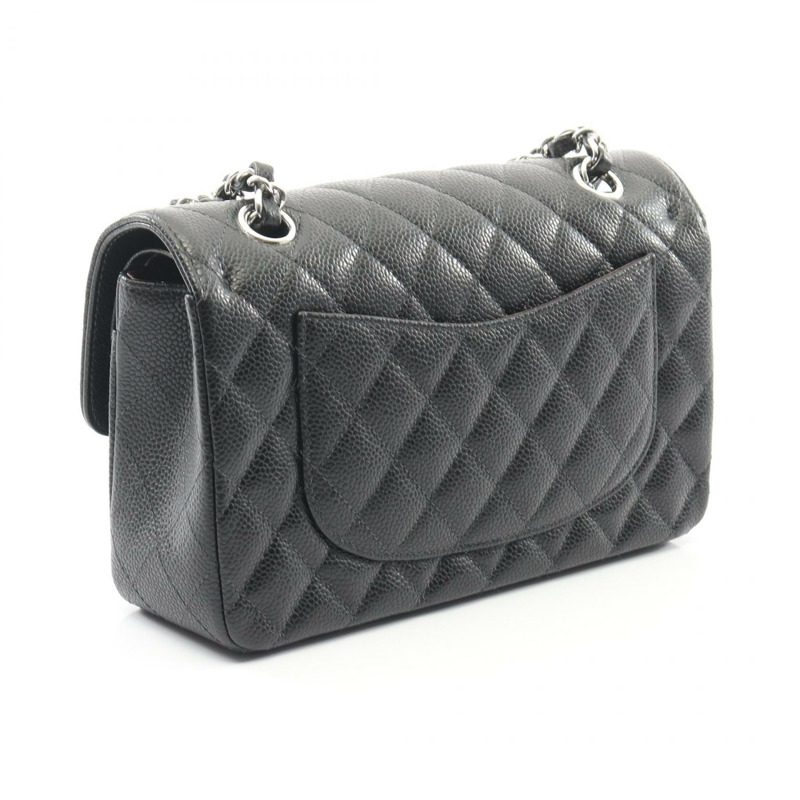 香奈兒 (CHANEL) Matelasse W 翻蓋鏈條單背包 A01113 小牛皮 黑色 二手 女士-1