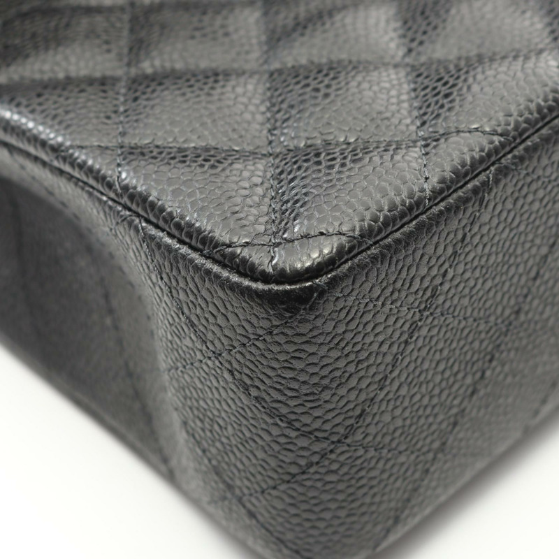 香奈兒 (CHANEL) Matelasse W 翻蓋鏈條單背包 A01113 小牛皮 黑色 二手 女士-5