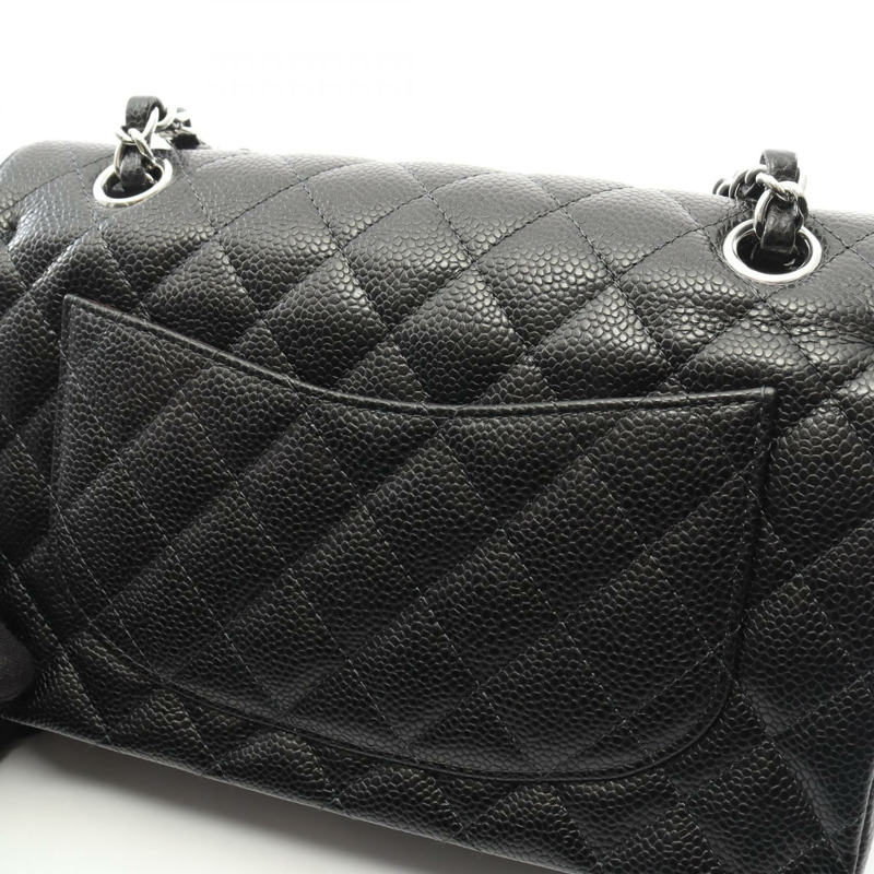 香奈兒 (CHANEL) Matelasse W 翻蓋鏈條單背包 A01113 小牛皮 黑色 二手 女士-7