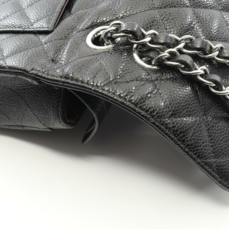 香奈兒 (CHANEL) Matelasse W 翻蓋鏈條單背包 A01113 小牛皮 黑色 二手 女士-8