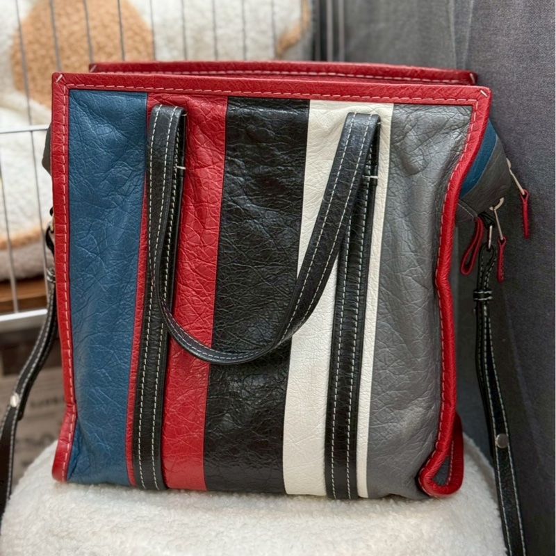 BALENCIAGA拼色 Bazar 系列肩背斜背包-1