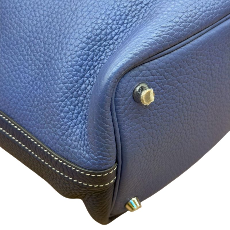 [ 2443］愛馬仕  Hermès  Picotin 18 (普魯士藍）手提包 TC皮   銀扣-3