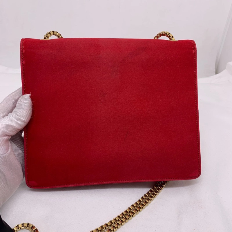 Salvatore Ferragamo Thalia鏈條單肩包 紅色 金扣-1