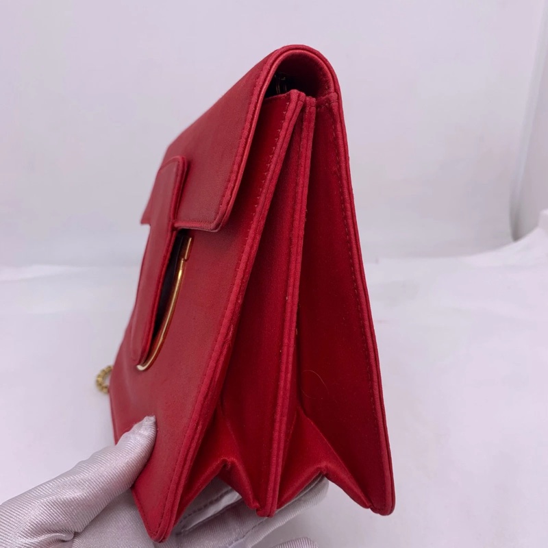 Salvatore Ferragamo Thalia鏈條單肩包 紅色 金扣-5