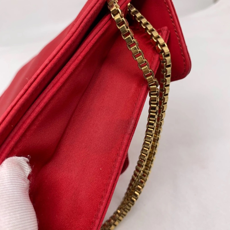 Salvatore Ferragamo Thalia鏈條單肩包 紅色 金扣-9