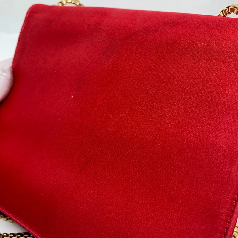 Salvatore Ferragamo Thalia鏈條單肩包 紅色 金扣-16