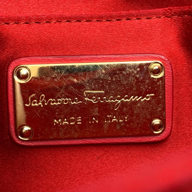 Salvatore Ferragamo Thalia鏈條單肩包 紅色 金扣-18