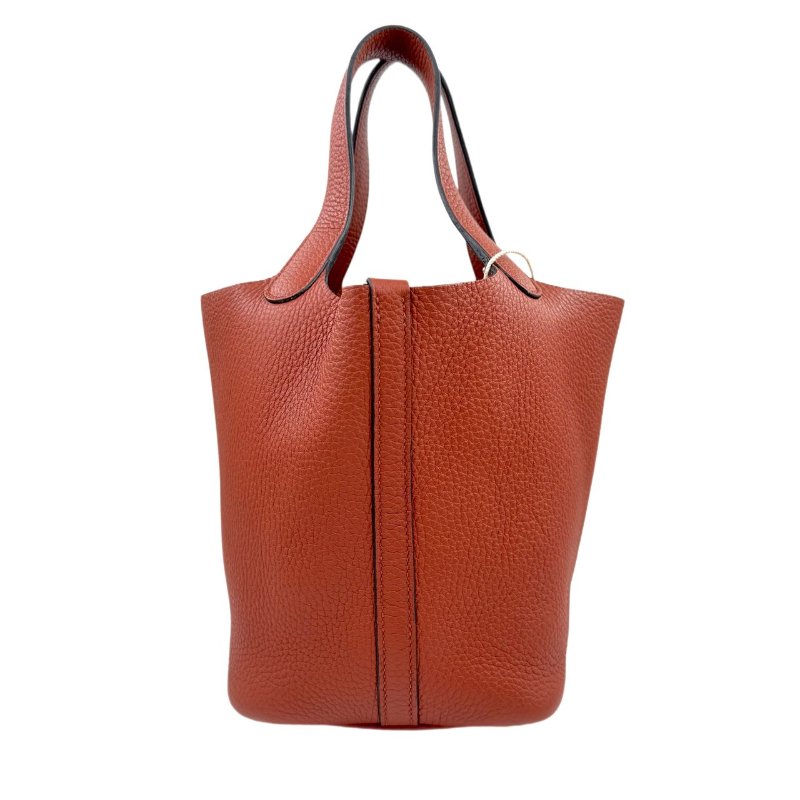 【2155】 愛馬仕 Hermès Picotin Lock 18 南瓜色菜籃子 手提包 TC皮 金扣-2