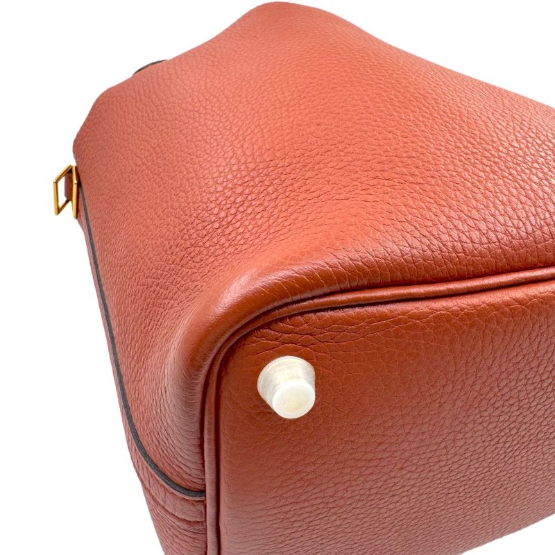 【2155】 愛馬仕 Hermès Picotin Lock 18 南瓜色菜籃子 手提包 TC皮 金扣-9