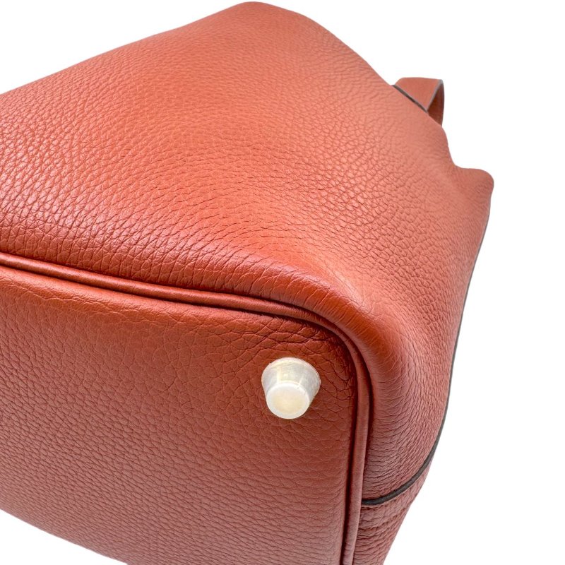 【2155】 愛馬仕 Hermès Picotin Lock 18 南瓜色菜籃子 手提包 TC皮 金扣-10