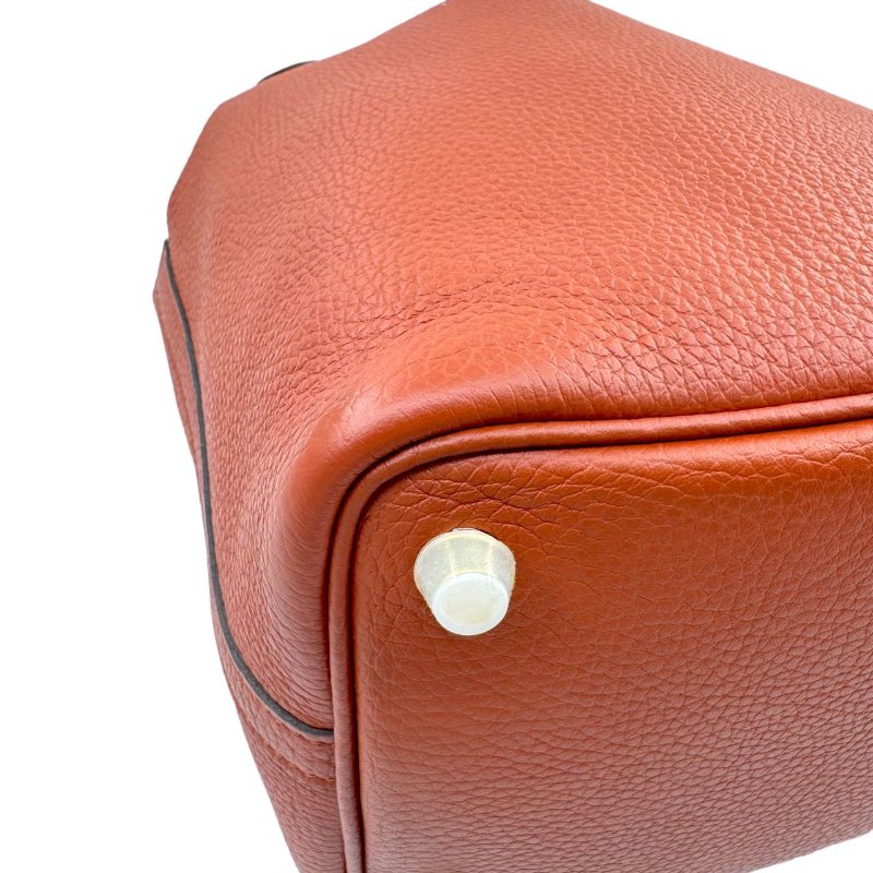 【2155】 愛馬仕 Hermès Picotin Lock 18 南瓜色菜籃子 手提包 TC皮 金扣-11