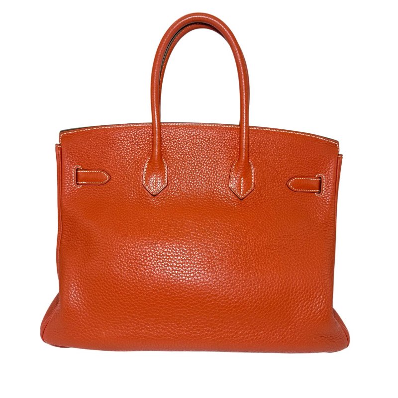 ［ 3531］ 愛馬仕  Hermès  BIRKIN 35 (三文魚色) 手提包 Togo 皮 銀扣-1