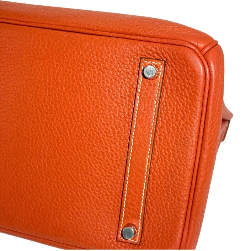 ［ 3531］ 愛馬仕  Hermès  BIRKIN 35 (三文魚色) 手提包 Togo 皮 銀扣-8