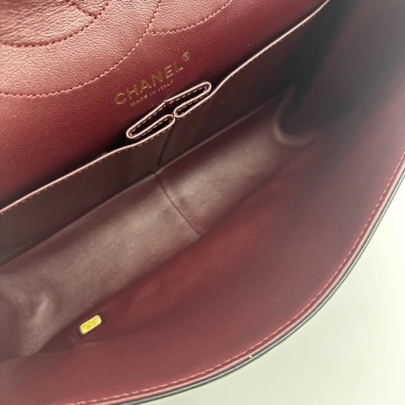 CHANEL香奈兒 2.55 雙蓋包 黑色皮革 女士單肩包 金色五金-6