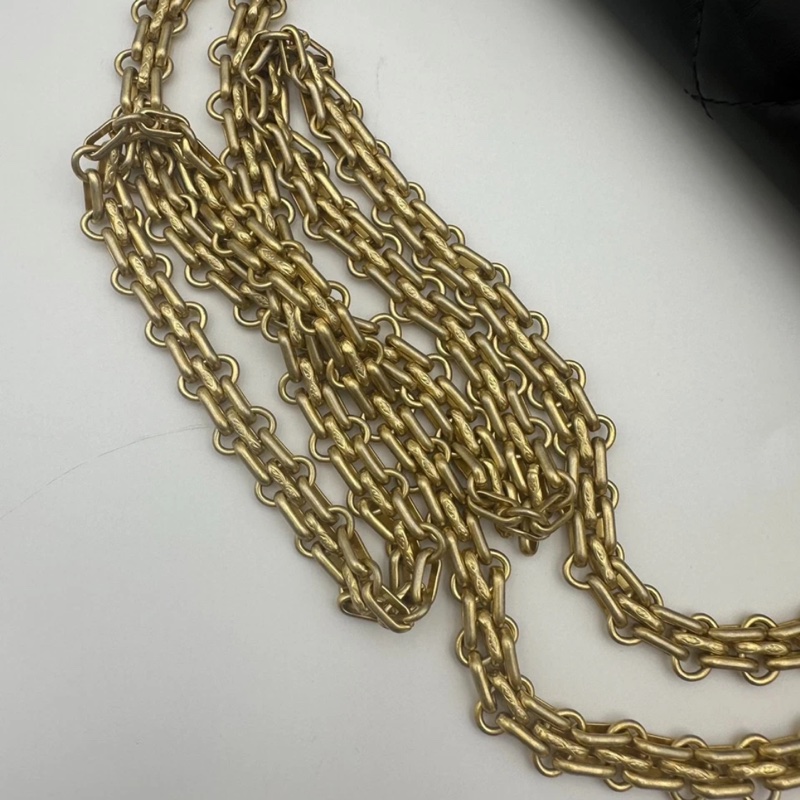 CHANEL香奈兒 2.55 雙蓋包 黑色皮革 女士單肩包 金色五金-7