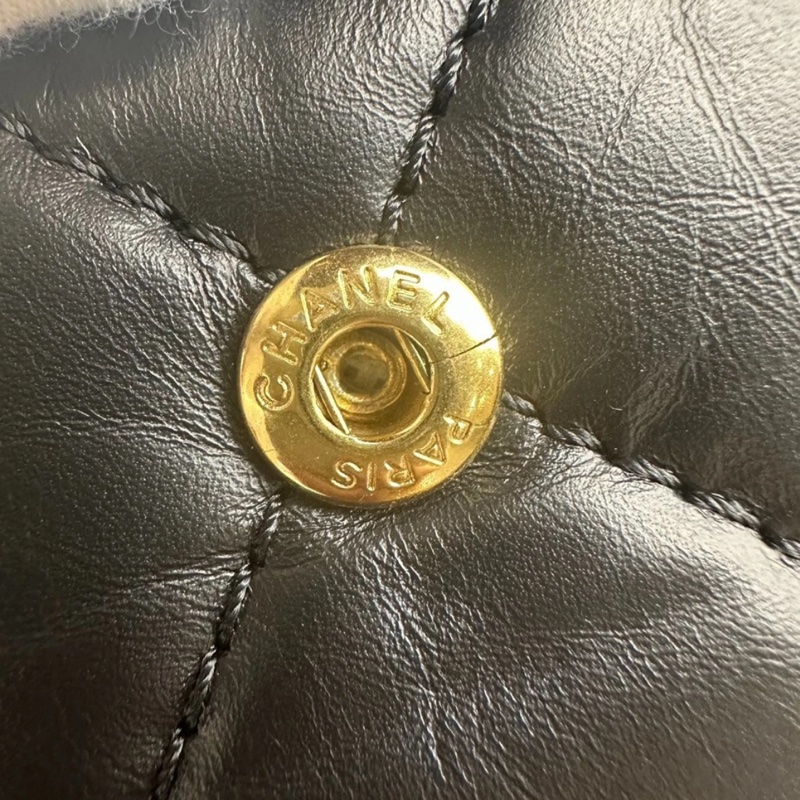 CHANEL香奈兒 2.55 雙蓋包 黑色皮革 女士單肩包 金色五金-9