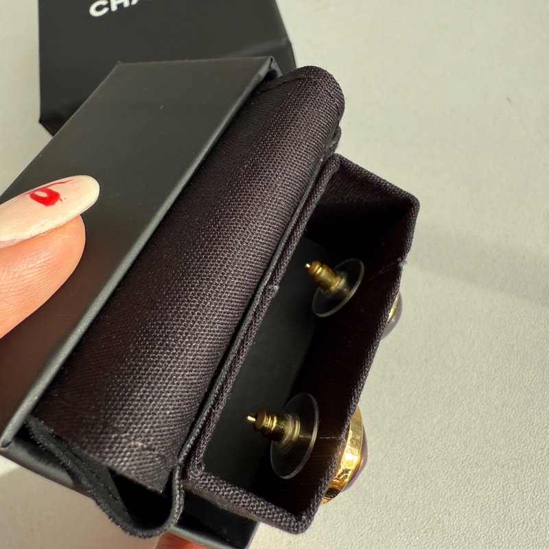 質感招財紫色💜香奈兒耳環-6