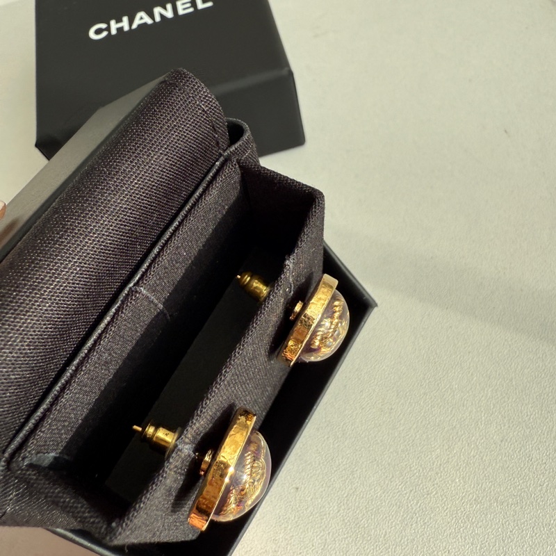 質感招財紫色💜香奈兒耳環-7