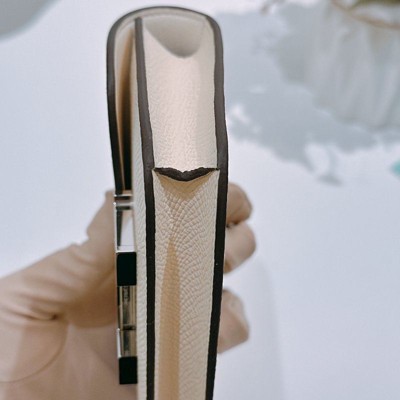 TW4571	Hermes 愛馬仕 康康卡包 小皮具 奶油白拼黃陶瓷面 Constnace Slim Wallet-4