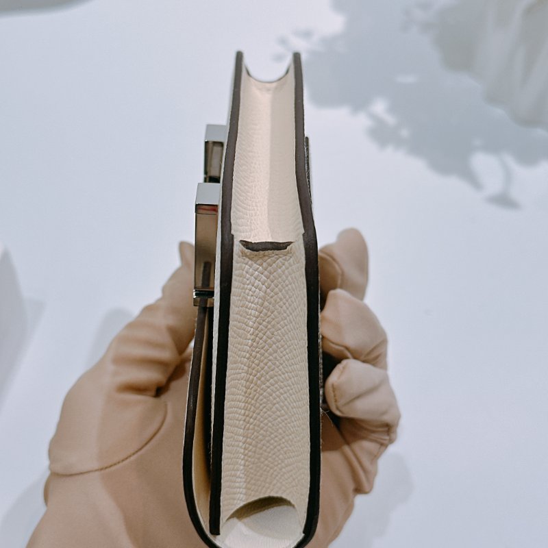 TW4571	Hermes 愛馬仕 康康卡包 小皮具 奶油白拼黃陶瓷面 Constnace Slim Wallet-5