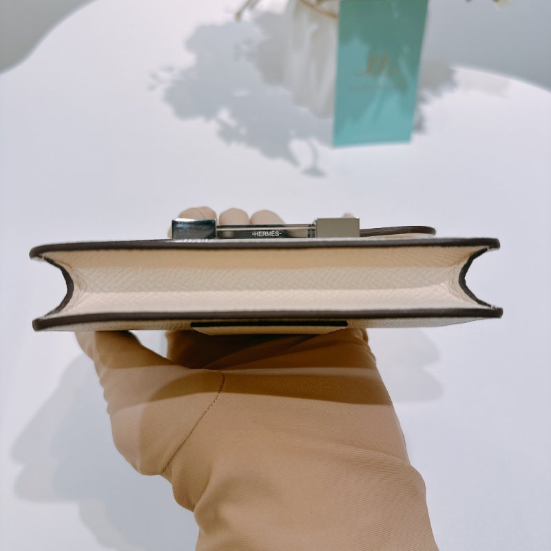 TW4571	Hermes 愛馬仕 康康卡包 小皮具 奶油白拼黃陶瓷面 Constnace Slim Wallet-6