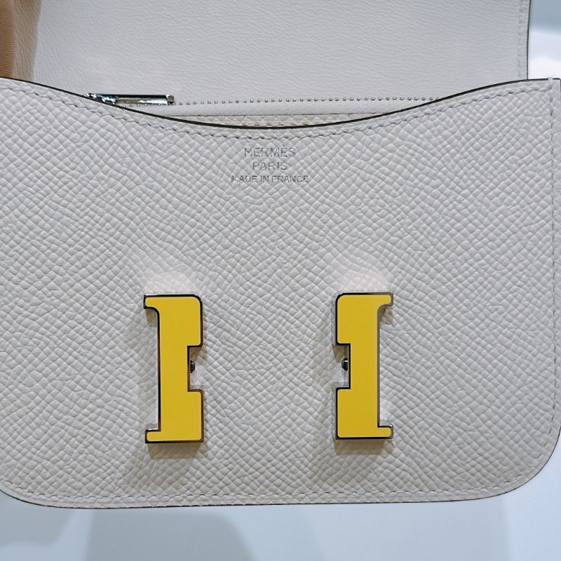 TW4571	Hermes 愛馬仕 康康卡包 小皮具 奶油白拼黃陶瓷面 Constnace Slim Wallet-8
